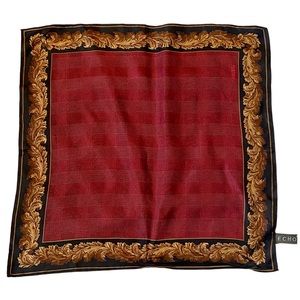 ECHO Silk Scarf Burgundy Black Gold